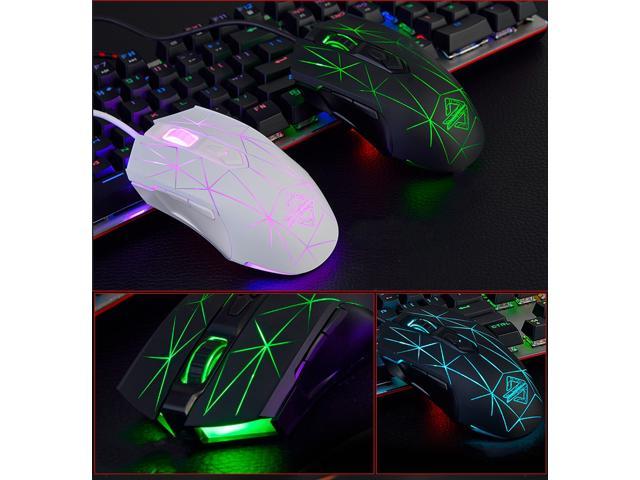 Ajazz AJ52 Watcher RGB Backlit Ergonomic Gaming Mouse, 2500 DPI A5050 7 ...