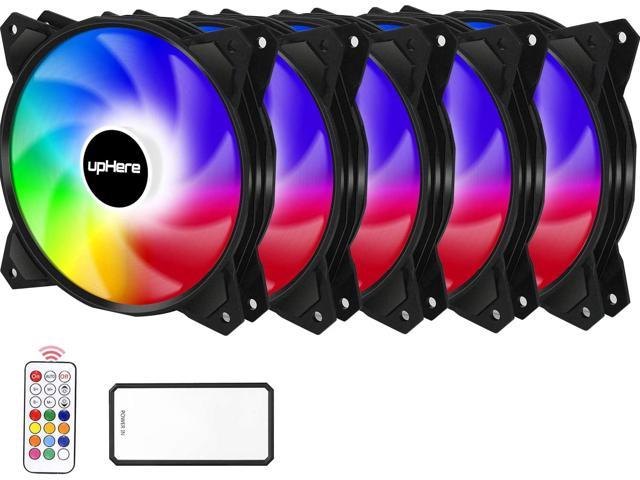 upHere 5-Pack 120mm Intelligent Control RGB Fan Adjustable Colorful Fans with Controller and Remote,PF1206-5 Case Fans - Newegg.com
