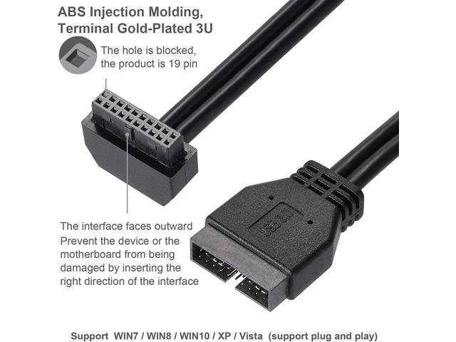 USB3.0 Motherboard Front 19 Pin Male to Female Extension Cable 18cm High-Speed Connection The Interface Faces Inward MZHOU SATA USB Extension Cable