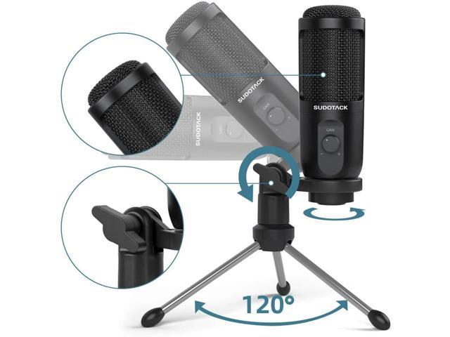 Compatible with Laptop Desktop Windows macOS Zoom USB Computer Microphone YouTube ST-600 Recording Skype SUDOTACK Condenser PC Mic kit for Streaming Gaming Podcasting Twitch 