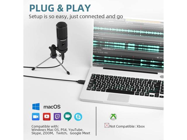 Zoom Twitch Compatible with Laptop Desktop Windows macOS Skype SUDOTACK Condenser PC Mic kit for Streaming Recording USB Computer Microphone Podcasting ST-600 Gaming YouTube 