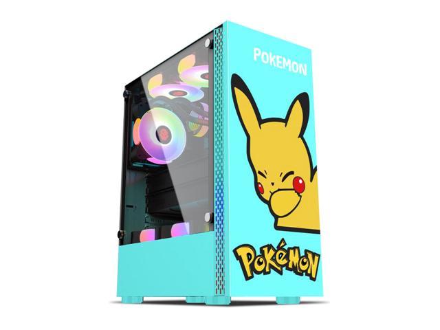 CORN Pokemon ATX/Micro-ATX/iTX Middle Tower Gaming Computer Case Support 240mm Liquid Cooling