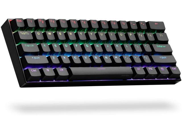 Anne Pro 2 60% Mechanical Keyboard Wired/Wireless Dual Mode Full RGB Double Shot PBT - Cherry MX Red Gaming -