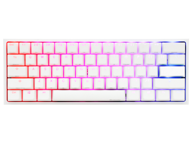 Ducky One 2 Mini Pure White - RGB LED 60% Double Shot PBT Gaming Mechanical  Keyboard - Cherry MX Silent Red Bezel Design Detachable USB Type - C