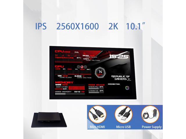 CORN Secondary Screen, AIDA64 Data Monitoring for Computer Monitoring LCD Display - 232mm x 155mm(10.1"), 2560 x 1600(2K), IPS Screen, 60Hz Refresh Rate, 71% Color Gamut, Support HDR