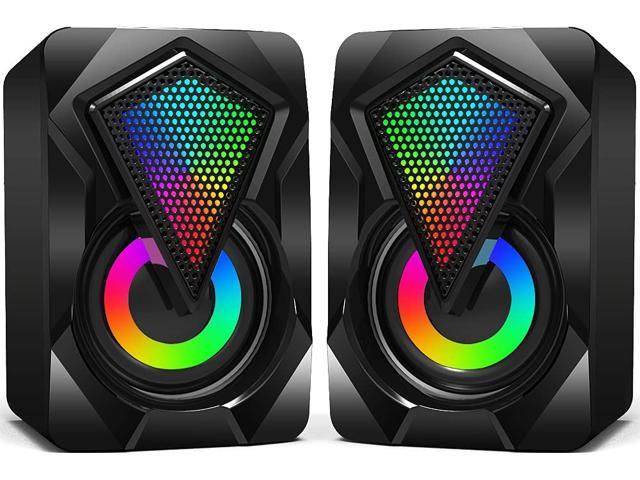 Zegevieren gebruiker Pretentieloos Computer Speakers X2 Wired PC Speaker 2.0 USB Gaming Powered Stereo Mini  Multimedia Volume Control with RGB Lights 3.5mm Aux Input for Phone Tablets  Desktop Laptop - Newegg.com