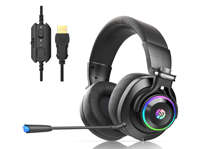 HP H500GS Wired Gaming Headphones One Headset with 7.1Surround Sound, RGB LED Lighting, Noise Over-Ear Gaming Headset with Adjustable Mic, for PS5, PS4, PC, Laptop - Newegg.com