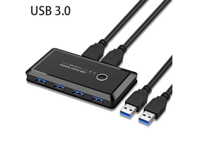 Printer Etc Keyboard AIMOS USB 3.0 Switch Selector with 2X USB Cable 1.5M USB High Speed Transmission Switcher Box 2 in 4 Out for 2 Computers Sharing 4 USB Devices for Mouse Scanner 