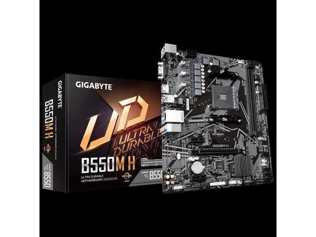 GIGABYTE B550M H Motherboard Supports AMD Ryzen™ 5000 Series/ Ryzen™ 5000 G-Series/ 3rd Gen Ryzen™ and 3rd Gen Ryzen™ with Radeon™ Graphics Processors