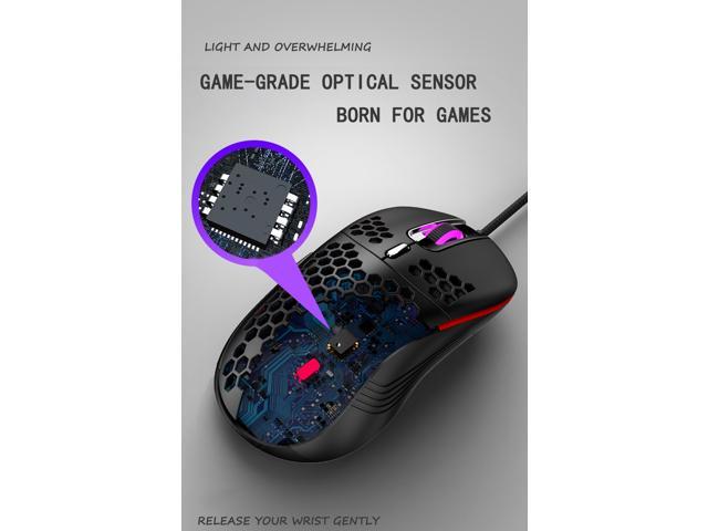  Honeycomb Wired Gaming Mouse, RGB Backlight and 7200 Adjustable  DPI, Ergonomic and Lightweight USB Computer Mouse with High Precision  Sensor for Windows PC & Laptop Gamers (Black) : Video Games