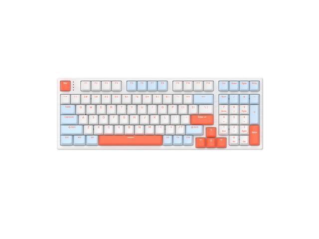 GANSS HS 98T Mechanical Keyboard - Double shot PBT Profile - Wireless 2.4gHz / Bluetooth 5.0 / USB Wired - RGB Backlight (Gateron G Pro Yellow Switch, White)