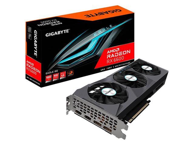 GIGABYTE Radeon RX 6600 EAGLE 8G Graphics Card, 8GB 128-bit GDDR6, Support PCI Express 4.0,2×HDMI Interface, 2×DisplayPort Interface