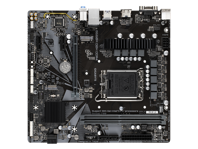 GIGABYTE B660M D2H DDR4 B660 LGA 1700 Intel 12th mATX Motherboard with MOS  Heatsink, 2 x PCIe 4.0 M.2, 2.5GbE Gaming LAN, RGB FUSION 2.0, Q-Flash 