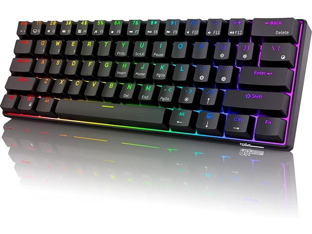 kanal kubiske travl RK ROYAL KLUDGE RK61 2.4Ghz Wireless/Bluetooth/Wired 60% Mechanical Keyboard,  61 Keys RGB Hot Swappable Blue Switch Gaming Keyboard with Software for  Win/Mac Gaming Keyboards - Newegg.com