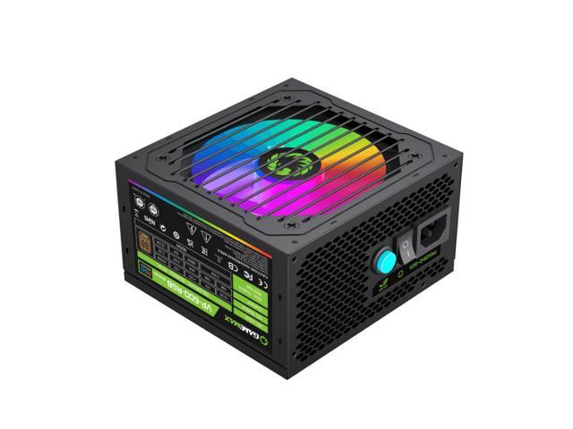 GAMEMAX VP-600-RGB 80+ Bronze Certified Power Supply 600W 3 Color RGB LED  ATX12V