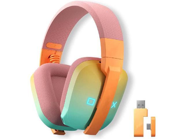 G810 Wireless Headset 2.4G Low Latency Headset for PC PS4 PS5 Laptop, Bluetooth 5.2 Wireless Headphone with Built-in Mic, 50H Playtime, RGB Light Foldable for Gamer (Xbox Only Work in Wired)