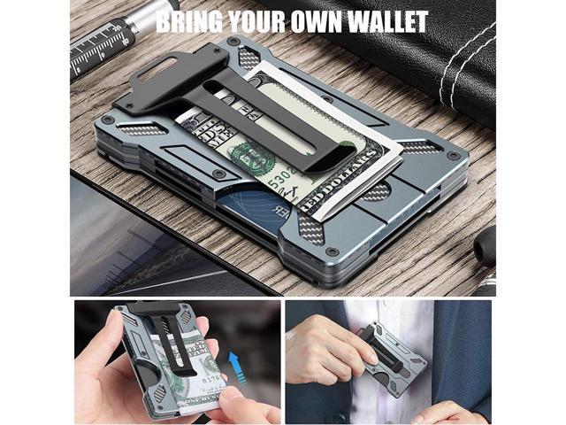 Wallet For Men Slim Aluminum Metal Money Clip with 1Clear window