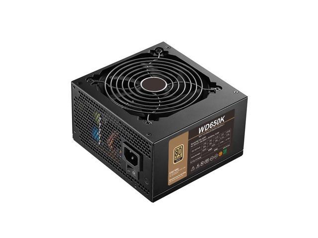 Corn WD650K,650W Power Supply,80 Plus Gold Certified ,120mm Silent Hydraulic Fan , Automatic Speed Control-Black