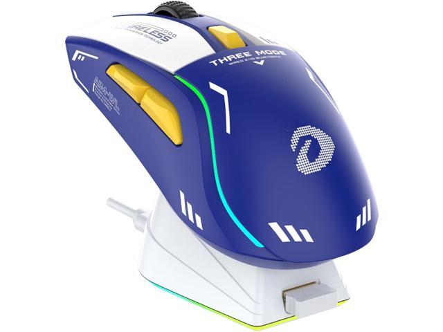 CORN Wireless Gaming Mouse with RGB Charging Dock,High-Precision Sensor,Programmable Side Buttons and 120Hr Long-Lasting Battery,Up to 12K DPI,Great for PC Gaming Tablet Mac DAREU Blue