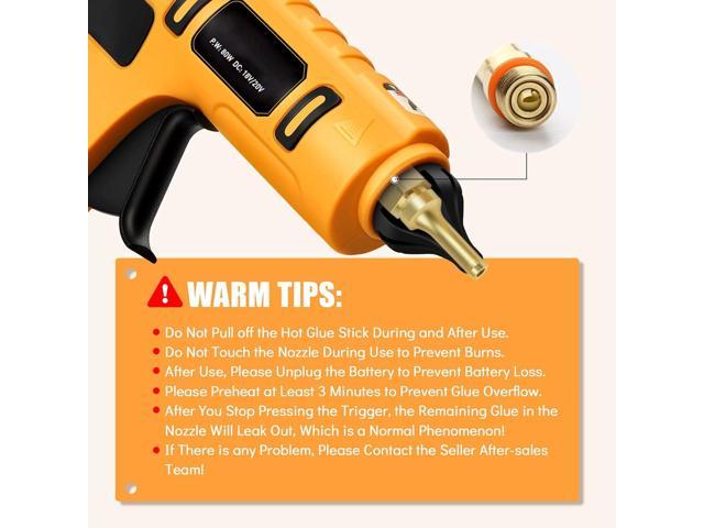 Cordless Hot Glue Gun 100W for dewalt 20V Battery Handheld Wireless Power  Glue Gun Full Size with 12pcs Glue Sticks(0.43) for Art DIY Craft Home  Repair School(Battery Not Included) 