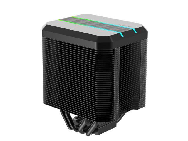 ALSEYE M90 CPU Cooler, Hidden Fan Designed Dual Tower Air-Cooled CPU Cooler with ARGB Light Effect Cover Compatible with Both Intel and AMD Platform, LGA1700 Supported (M90 Black)