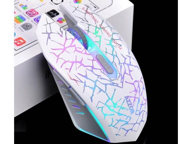 CORN Multicolor 6D USB Optical Comupter PC Laptop Mice 2400 DPI Wired FPS Gaming Gamer Ergonomic Mouse with 7 Color auto-changing shade LED - White