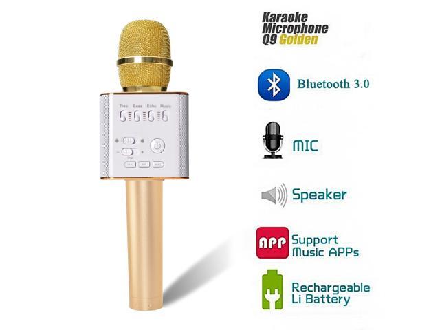 Q9 Wireless Bluetooth Microphone Portable Karaoke Stereo USB Player Home KTV 