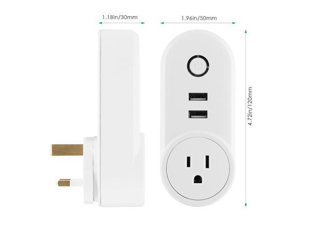 CORN Wifi Smart Plug,Wireless Remote Control Smart Socket with USB Outlets, Compatible with Amazon Alexa & Google Home Voice Control APP Smart & - Newegg.com