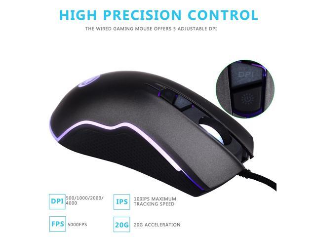 RENKUNDE Professional G41 2.4GHz 1600dpi Optical Wired Gaming Game Mouse with USB 6 Buttons Gaming Mouse Computer Mice for PC Laptop Mouse Color : White