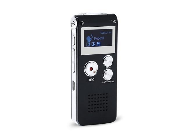 Audio Voice Recorder Dictaphone Rechargeable 8GB Digital MP3 Player LCD Display 