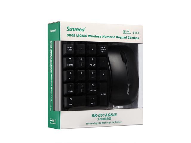 2.4G Wireless Mini USB Number Pad Keyboard and Mouse for Laptop Desktop Notebook Sunreed Numeric Keypad & Mouse Combo Just One USB Port 