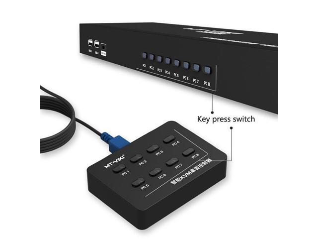 MT-ViKI 801UK-L 8x1 Switcher Box for Computer PC Laptop Notebook Monitor with 8pcs KVM Cables 8 Port USB VGA KVM Switch 