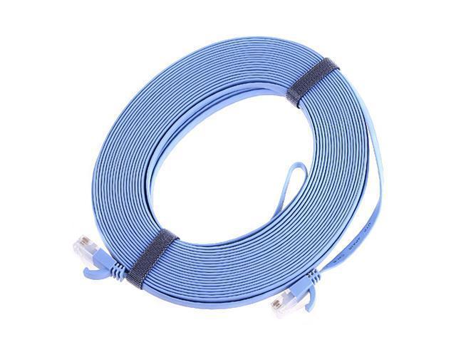 Networking Accessories CAT6a Ultra-Thin Flat Ethernet Network LAN Cable Baby Blue 50m Length
