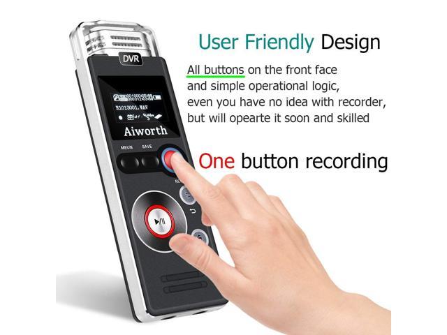 GXLO Digitaler Sprachrecorder Memos und Vogelgeräuschen Besprechungen Kleiner und tragbarer Audio-Recorder mit HD-Aufnahme zur Aufnahme von Vorträgen USB-Diktiergerät mit MP3-Player 