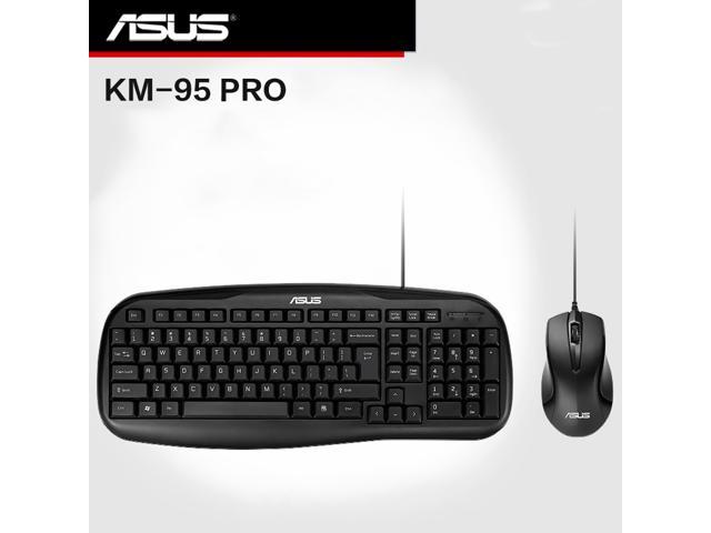 Asus Km 95 Pro Ergonomic Design Classic Exterior Waterproof Usb Plug Wired Keyboard And Mouse Combo For Office And Game Black Newegg Com