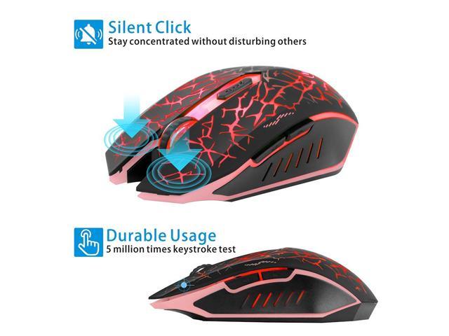 TENMOS K6 Wireless Gaming Mouse, Rechargeable Silent LED Optical