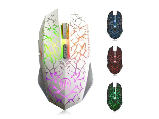 Uciefy X96 Wireless Gaming Mouse, Rechargeable Silent Mouse 4 Breathing Led  Light Optical Mice with Nano USB Receiver, 2400 DPI High Precision Laser  for Computer/Laptop/Mac/PC (Black) : Video Games