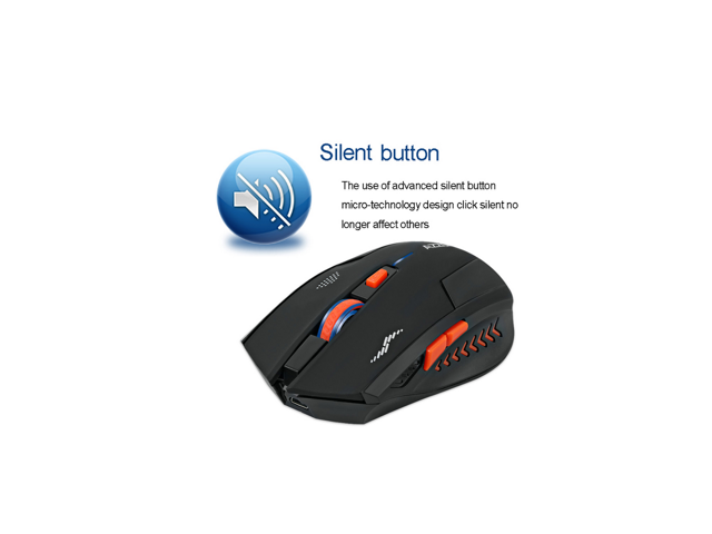 Wireless Mouse Rechargeable Silent Buttons Computer Mouse 2400DPI Gaming Mice 