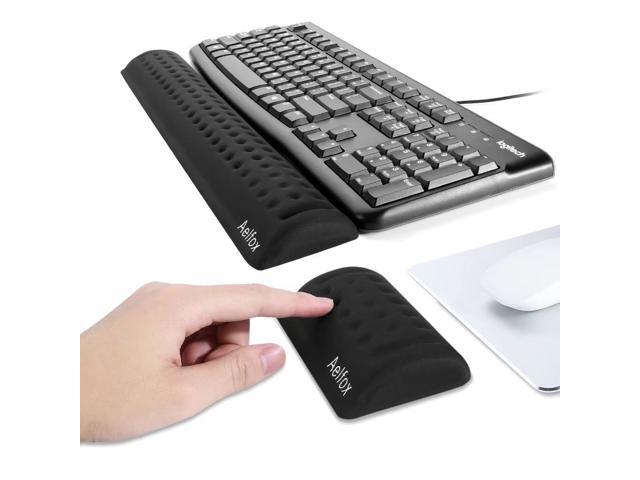 MPH-KM39 Wrist Rest for Computer Keyboard and Mouse Pad Support Memory Foam Set Easy Typing and Wrist Pain Relief Ergonomic Lightweight Anti-Skid Wrist Cushion for Office Gaming Laptop Mac