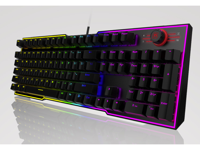 Ngame K5 104 Non conflicting Keys Ergonomic Design Cool Exterior RGB Backlit LED Light Blue 