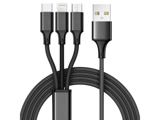 CORN Charger Cable, 4ft, 3 in 1 Universal Nylon Braided Multiple USB Fast Charging Cord with Micro USBType C Connector Compatible with Phone CORN Charger Cable, 4ft, 3 in 1 Universal Nylon Braided Multiple USB Fast Charging Cord with Micro USBType C Connector Compatible with Phone