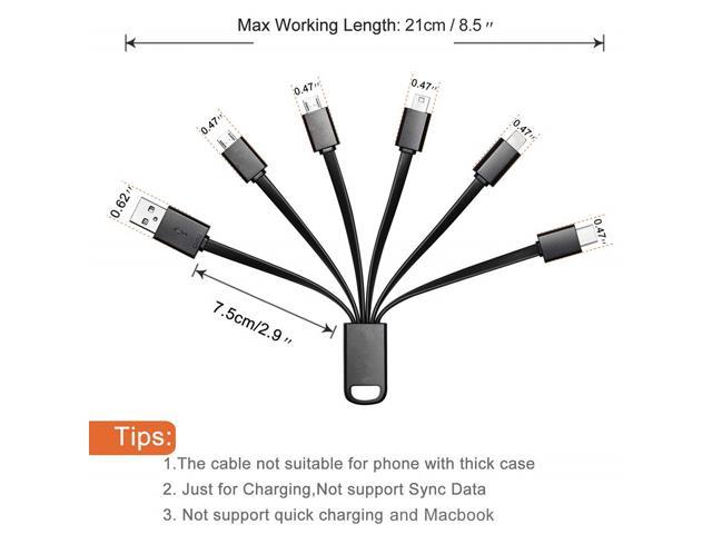 Charging Only CKCOCO Multi Charger Cable 2Pack 5FT Nylon Braided Universal 4 in 1 Multiple USB Charging Cord Adapter with 8Pin x2/Type-C/Micro USB Port Connectors for Cell Phones Tablets and More 