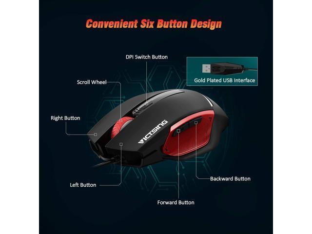 7200DPI USB Wired Gaming Mouse Optical Mice LED Backlight 7 Buttons for PC Y4G6 