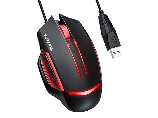 Backlit Mouse Wired Optical Gaming Mouse Adjustable 2400DPI 4Color LED Laptop PC 