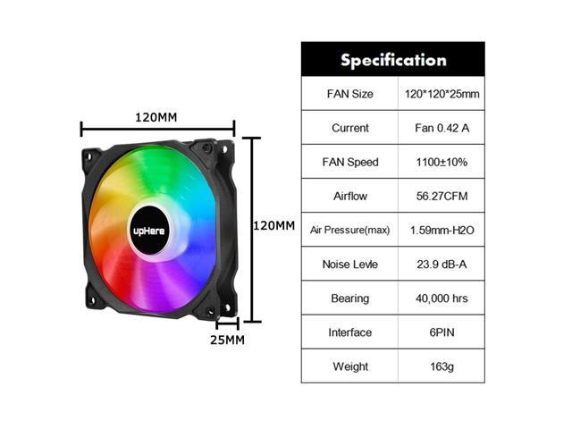 upHere RGB Case Fans, 5 Pack Quiet Cooling Fans, Remote Controller, Colorful Cooler, Case Fans - Newegg.com