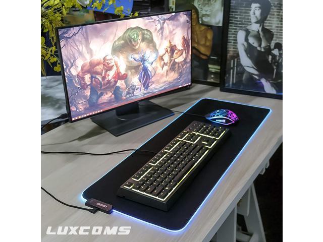 Large RGB LED Lighting Gaming Mouse Keyboard Pad Mat PC Laptop Anti-slip Office 