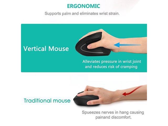 Ergonomic Mouse, Vertical Wireless Mouse - Lekvey Rechargeable 2.4GHz ...