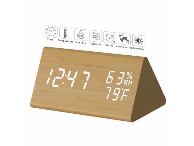 Toota Digital Clock 3 Alarm Settings, Wooden Clock Settings