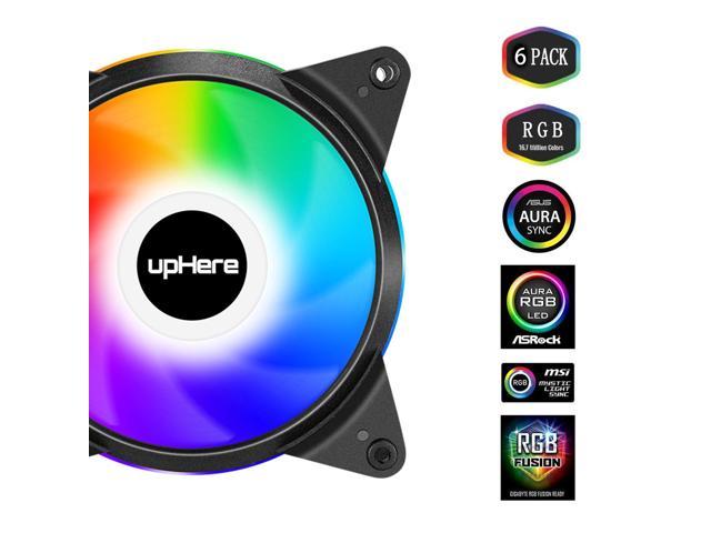 upHere Ventilateur PC 120mm télécommande RGB LED Haute Performance pour  Boîtier PC D'ordinateur Ultra Silencieux, 6 Pack（NT1206-6） : :  Informatique