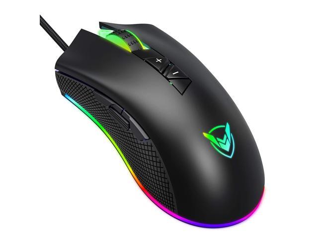 Wired 7200 DPI Ergonomic Optical Gaming Mouse 8 Programmable Buttons RGB Backlit 